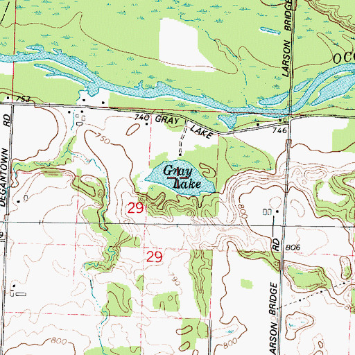 Topographic Map of Gray Lake, WI
