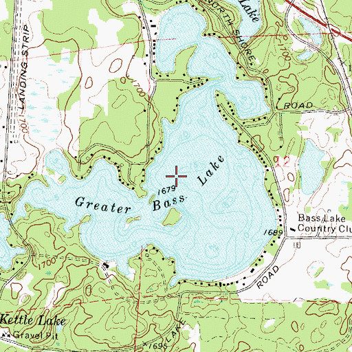 Topographic Map of Greater Bass Lake, WI