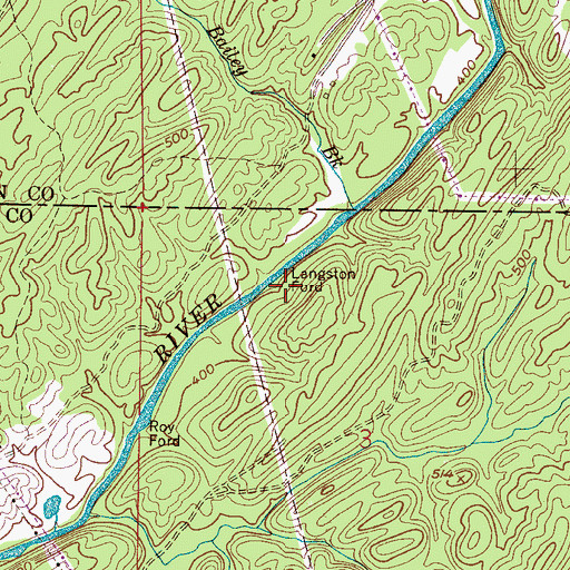 Topographic Map of Langston Ford, AL