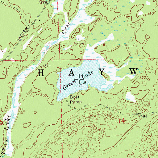 Topographic Map of Green Lake, WI