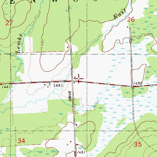 Topographic Map of Green Meadow School, WI