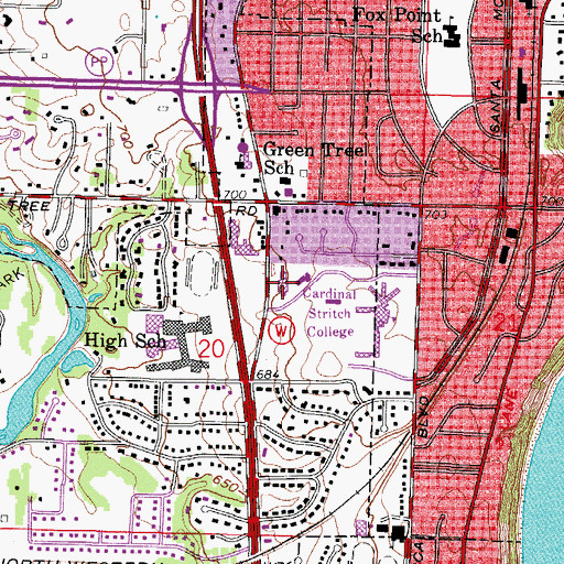 Topographic Map of Saint Francis Children's Center, WI