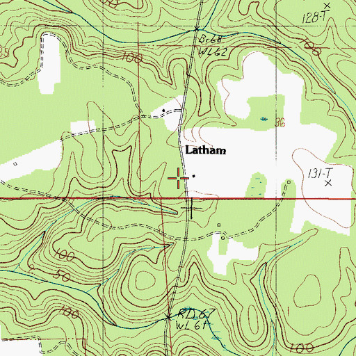 Topographic Map of Latham, AL
