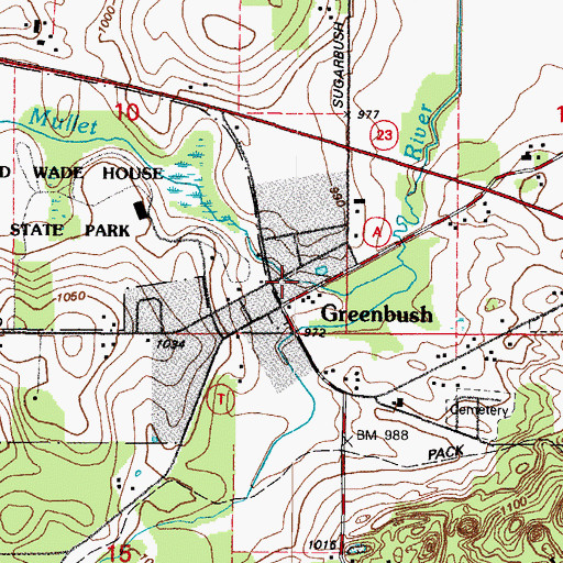 Topographic Map of Greenbush, WI