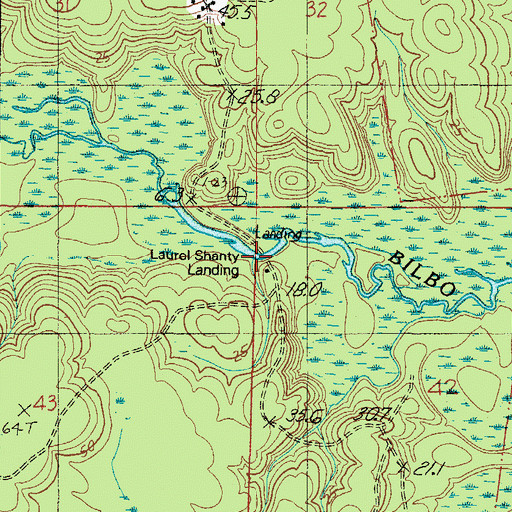 Topographic Map of Laurel Shanty Landing, AL
