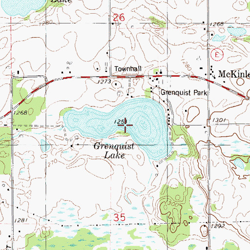 Topographic Map of Grenquist Lake, WI