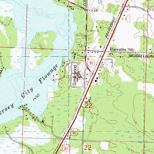 Topographic Map of Greenwood Cemetery, WI