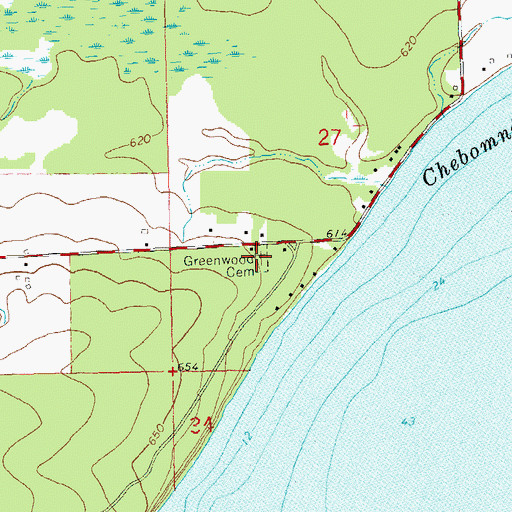 Topographic Map of Greenwood Cemetery, WI