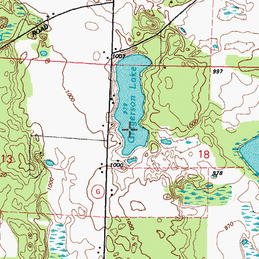 Topographic Map of Gregerson Lake, WI