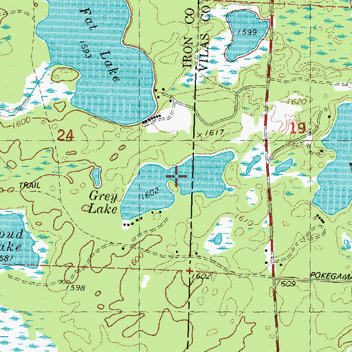 Topographic Map of Grey Lake, WI