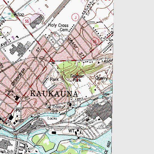 Topographic Map of Grignon Park, WI