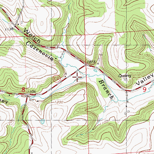 Topographic Map of Grimes Valley, WI