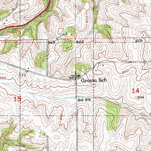 Topographic Map of Groom School (historical), WI