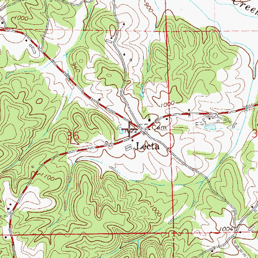 Topographic Map of Lecta, AL
