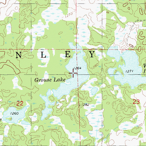 Topographic Map of Grouse Lake, WI