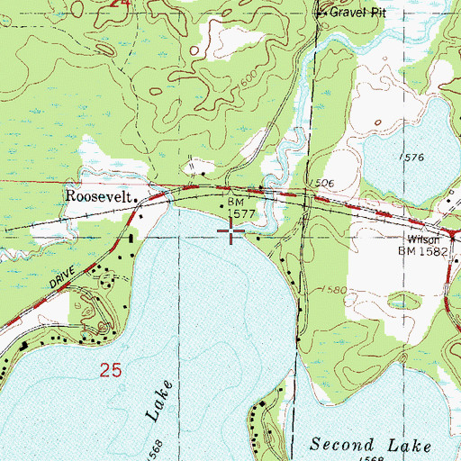 Topographic Map of Gudegast Creek, WI