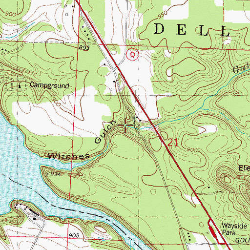 Topographic Map of Gulch Creek, WI