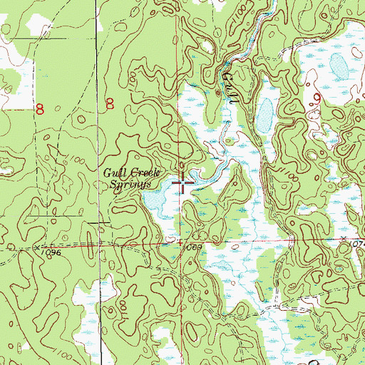 Topographic Map of Gull Creek Springs, WI