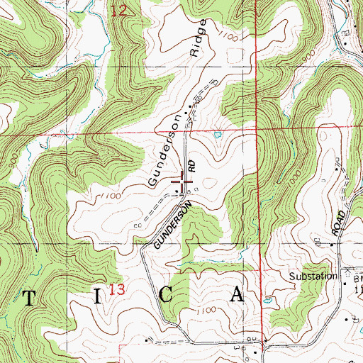 Topographic Map of Gunderson Ridge, WI