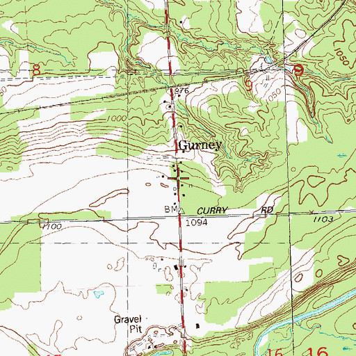 Topographic Map of Gurney, WI