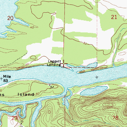 Topographic Map of Leggett Landing, AL