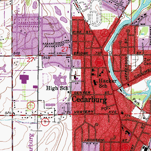 Topographic Map of First Immanuel Lutheran School, WI