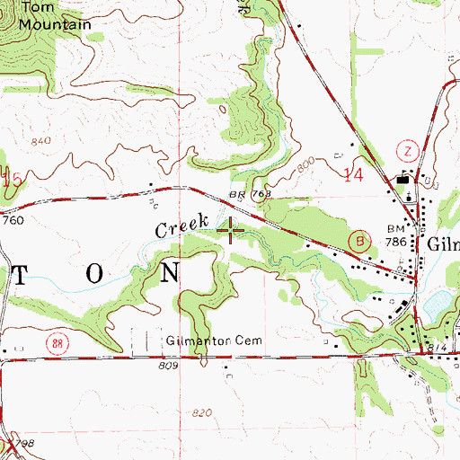 Topographic Map of Hadley Creek, WI