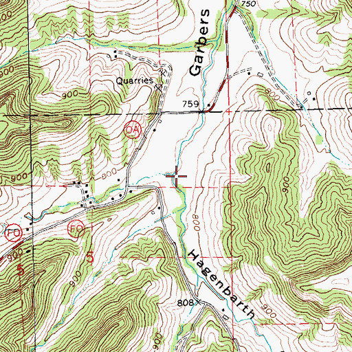Topographic Map of Hagenbarth Coulee, WI