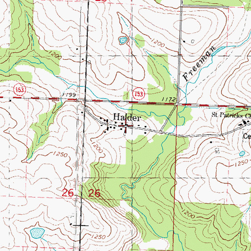 Topographic Map of Halder, WI
