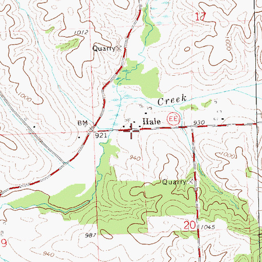 Topographic Map of Hale, WI