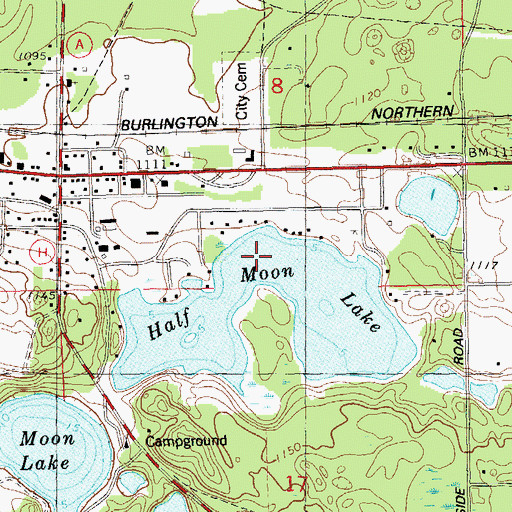 Topographic Map of Half Moon Lake, WI