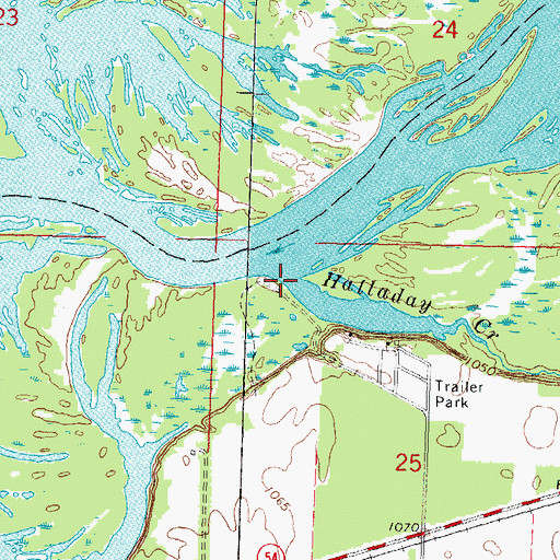 Topographic Map of Halladay Creek, WI