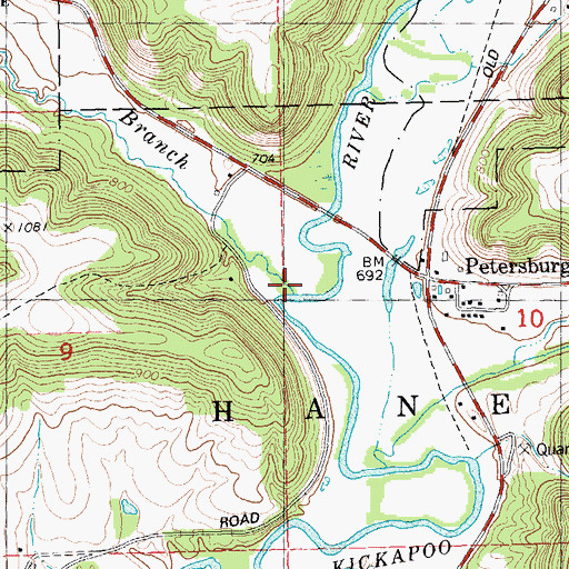 Topographic Map of Halls Branch, WI