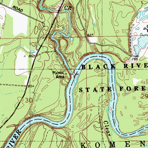 Topographic Map of Halls Creek, WI
