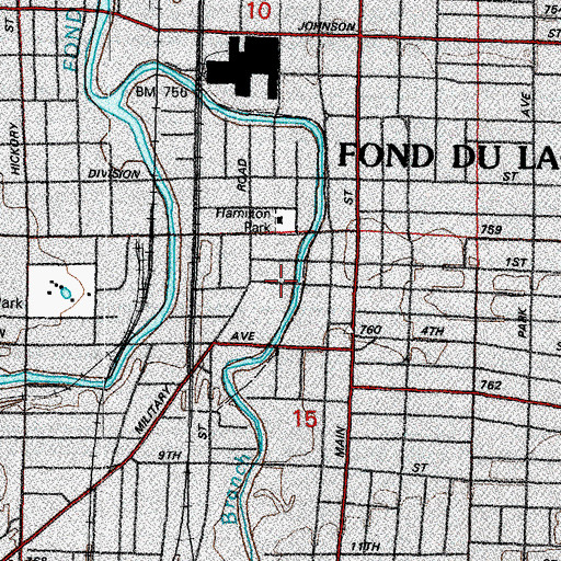 Topographic Map of Hamilton Park, WI