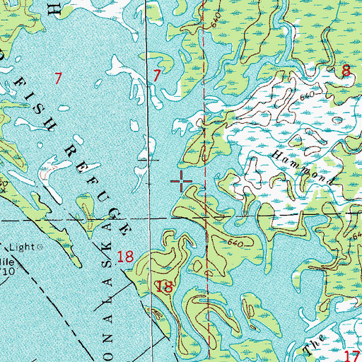 Topographic Map of Hammond Chute, WI