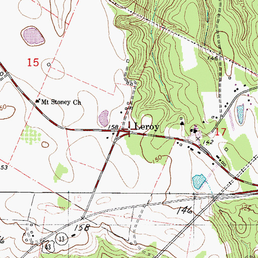 Topographic Map of Leroy, AL