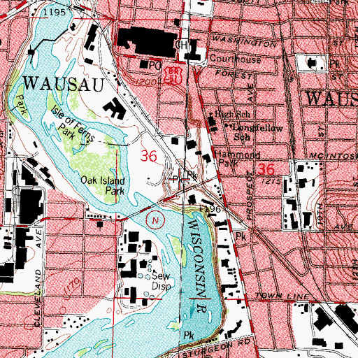 Topographic Map of Hammond Park, WI