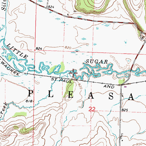 Topographic Map of Hammerly Creek, WI