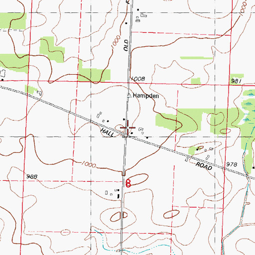 Topographic Map of Hampden School (historical), WI