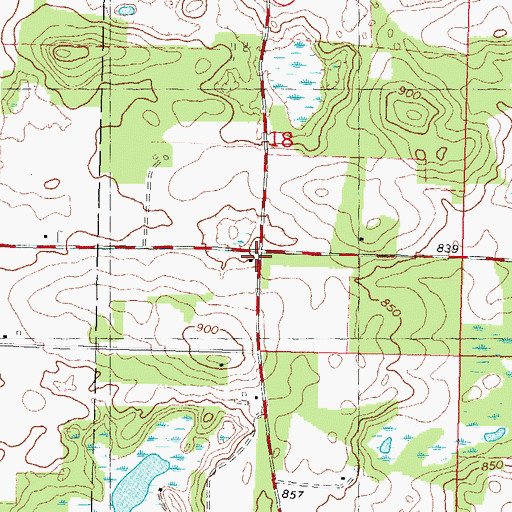Topographic Map of Haney School, WI