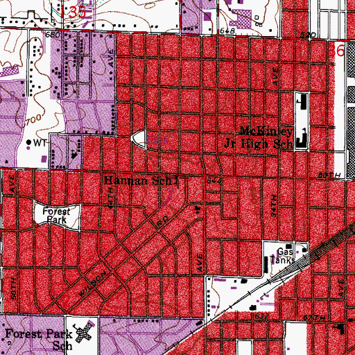 Topographic Map of Hannan School, WI