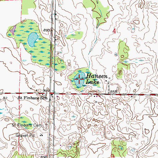 Topographic Map of Sandhill Lake, WI