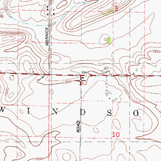 Topographic Map of Happy Hour School (historical), WI