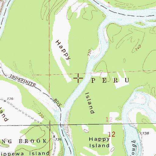 Topographic Map of Happy Island, WI