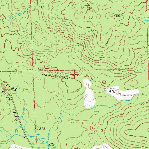Topographic Map of Hardwood Trail, WI