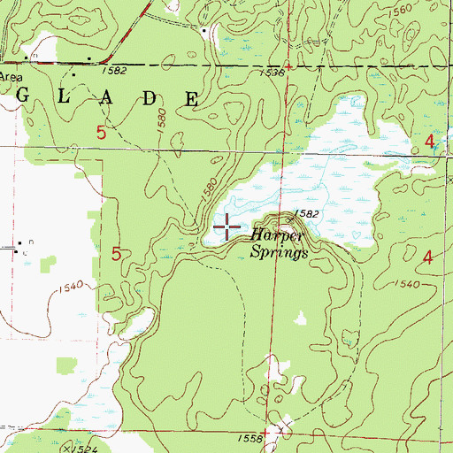 Topographic Map of Harper Springs, WI