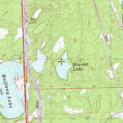 Topographic Map of Harriet Lake, WI