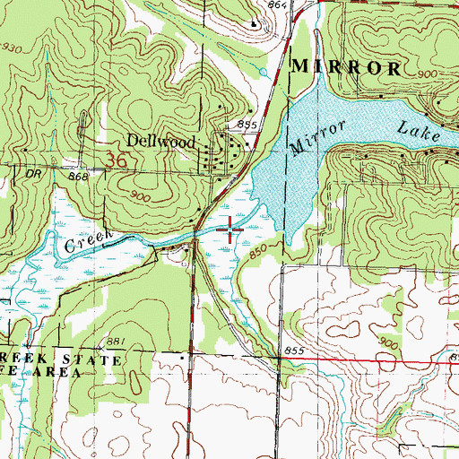 Topographic Map of Harrison Creek, WI