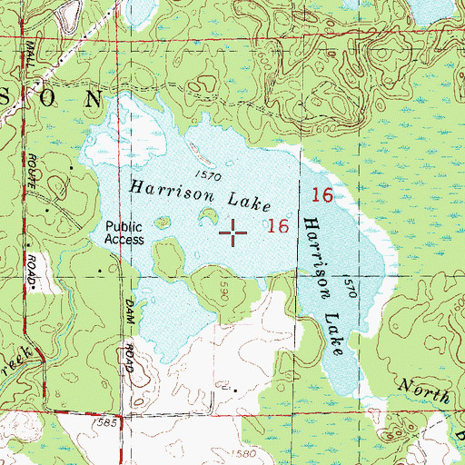 Topographic Map of Harrison Lake, WI